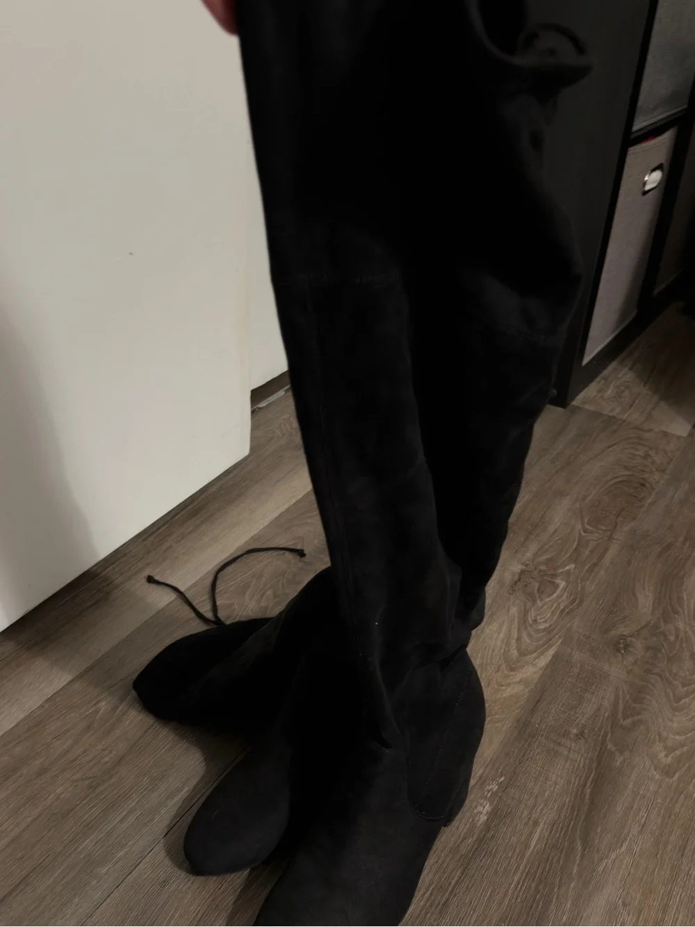 Black Over-the-Knee Block Heel Boots